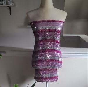 NWT American Apparel Striped Sequin Dress Size XL/XXL